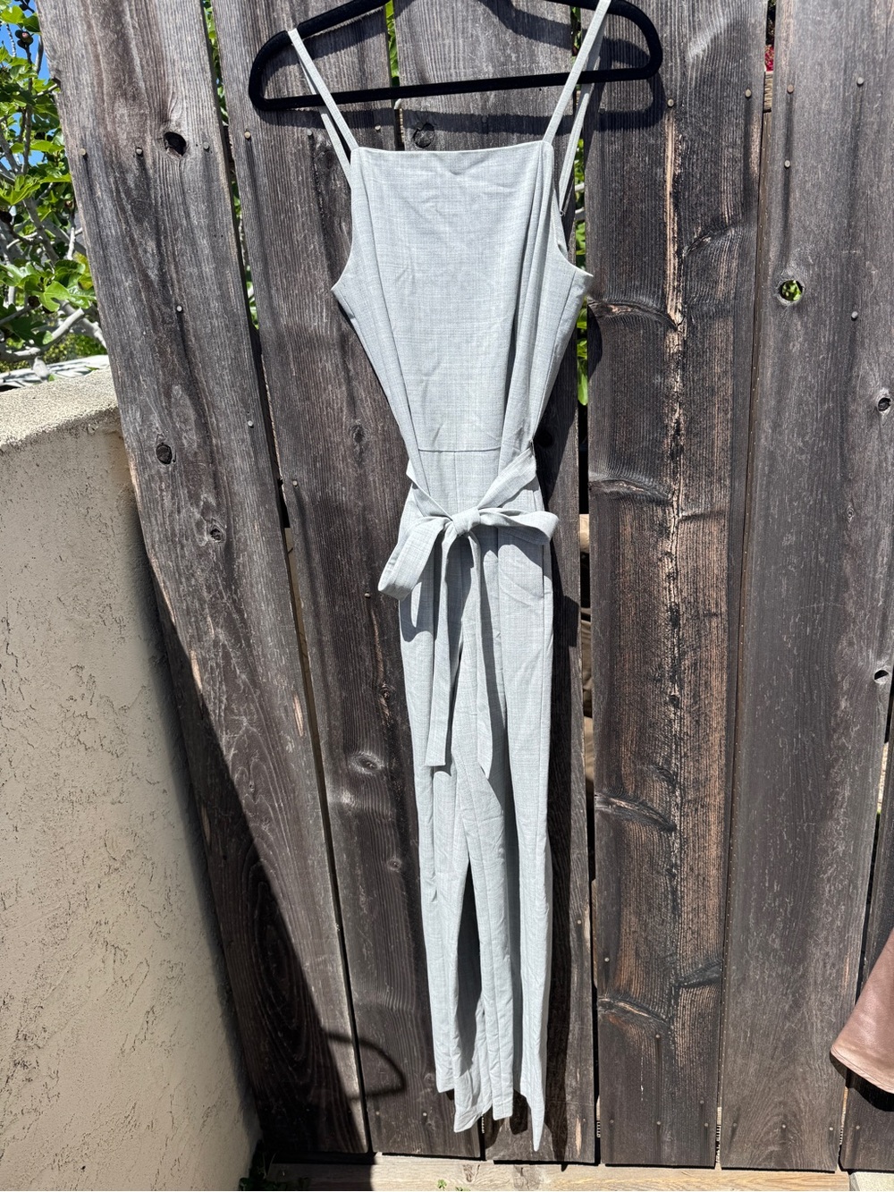 Banana Republic Light Gray Sleeveless Jumpsuit with Waist Tie